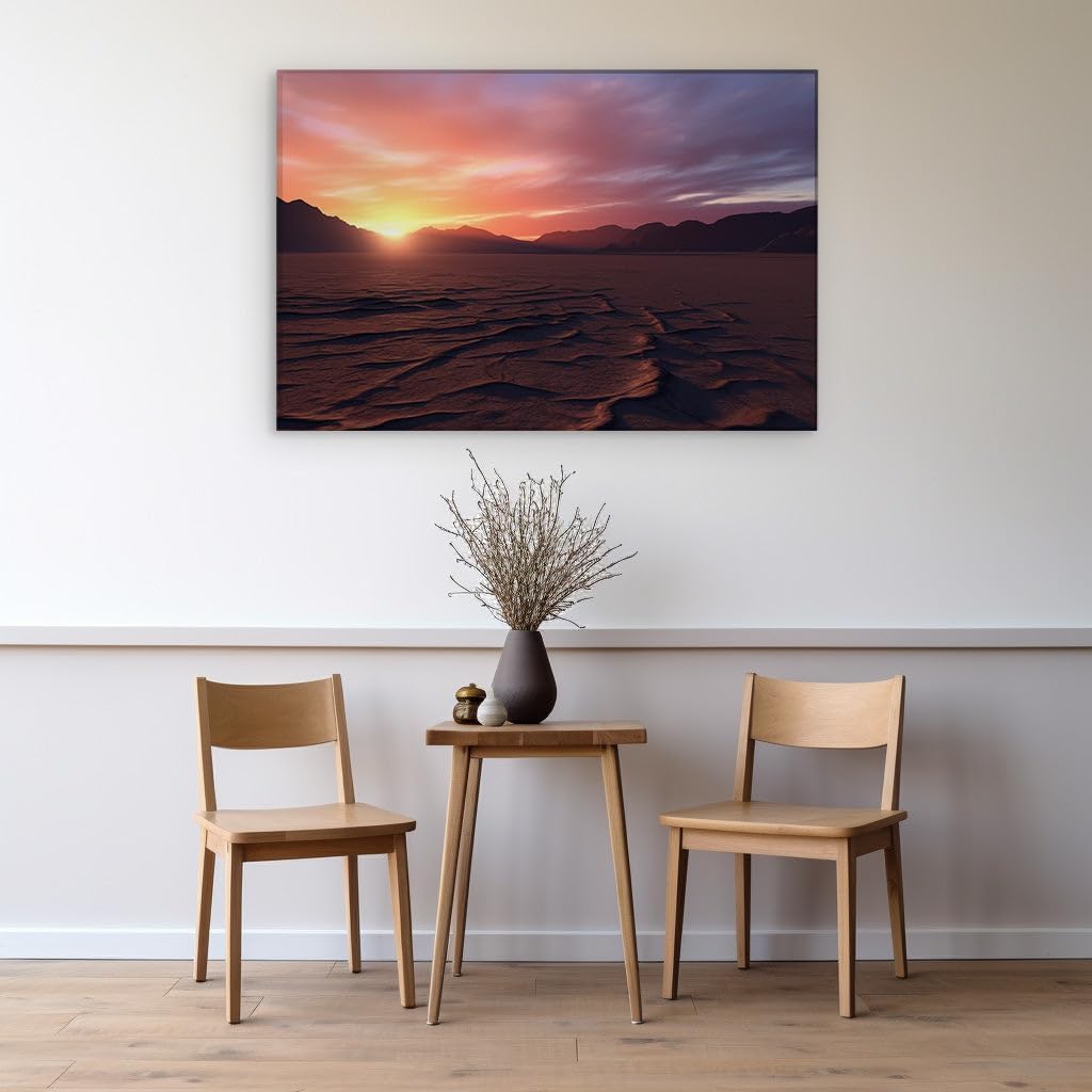 Canvas for Living room. Whispers of Solitude in the Dunes at Dusk, 27 x 18 inch Canvas Wall Art - Contemporary Masterpieces - Modern Home Decor - 69x46 cm (27x18 inch)