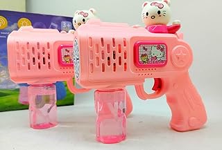 مسدس فقاقيع للأطفال بشكل شخصية كيتي – لعبة فقاقيع كهربائية لطيفة مع إضاءة، تصميم كرتوني جذاب – مناسب للبنات والأولاد