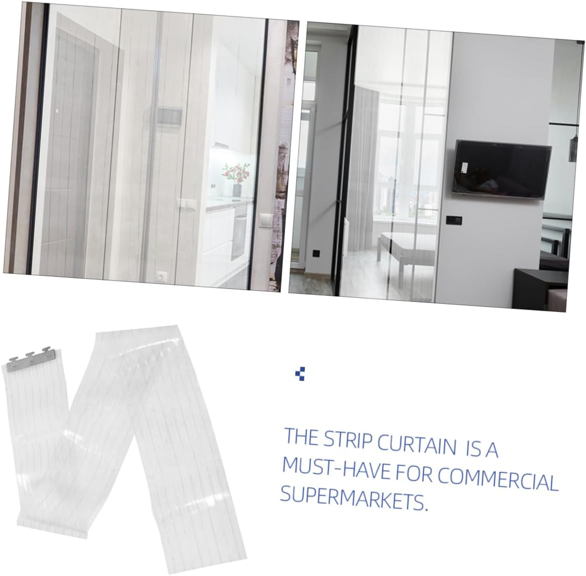 Plastic Door Strip Curtain Partition for Air Conditioning Oil Isolation Easy Installation Thick Wide High for Supermarkets and Commercial Use