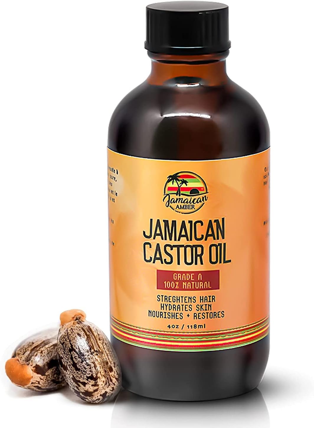 Organic Jamaican Black Castor Oil, 4 fl oz / 118ml Hair Growth Oil, Repair Hair Growth, Moisturizer for Skin – Keeps Body Hydrated