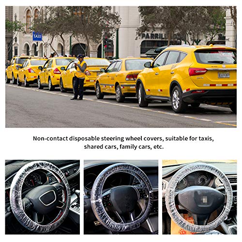 Icweimei 500Pcs Universal Disposable Steering Wheel Cover Plastic Transparent Car Steering Wheel Covers With Elastic Trims For Steering Wheels #TOP3