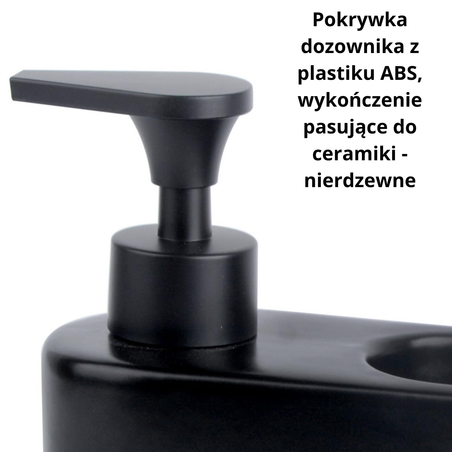 Ceramiczny dozownik mydła z uchwytem na gąbkę, wąski organizer do zlewu kuchennego, 500 ml, dozownik płynu do mycia naczyń do kuchni, 18 x 6 x 15,8 cm, czarny matowy