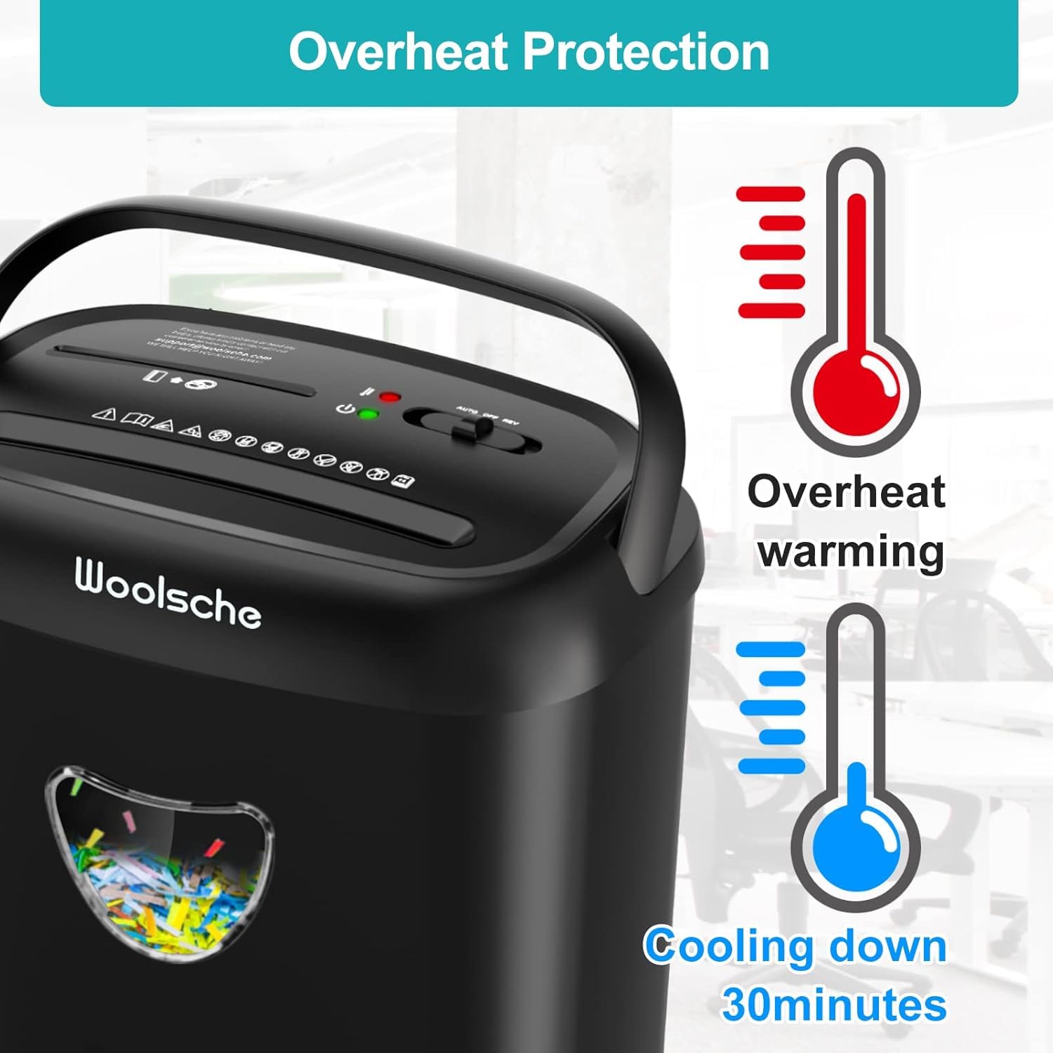 Home Office Paper Shredder,14-Sheet Cross Cut With 6.6-Gallon - View #14