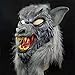 KARMOGSO Halloween Wolf Mask Party Cosplay Costume Werewolf Dress Up Mask,Horror Mask, Furry Full Face Mask, Headgear for Masquerade Pranks Party Realistic Haunted House Props Decor Costumes (Large)
