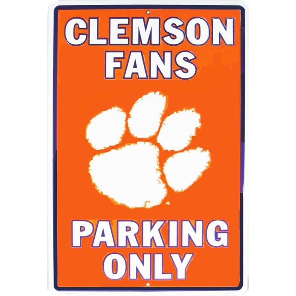 Signs 4 Fun Decorative Parking Sign | Clemson Tigers Fans | 12” x 18” | Embossed Aluminum Sign | Made in the USA | SPCLEM