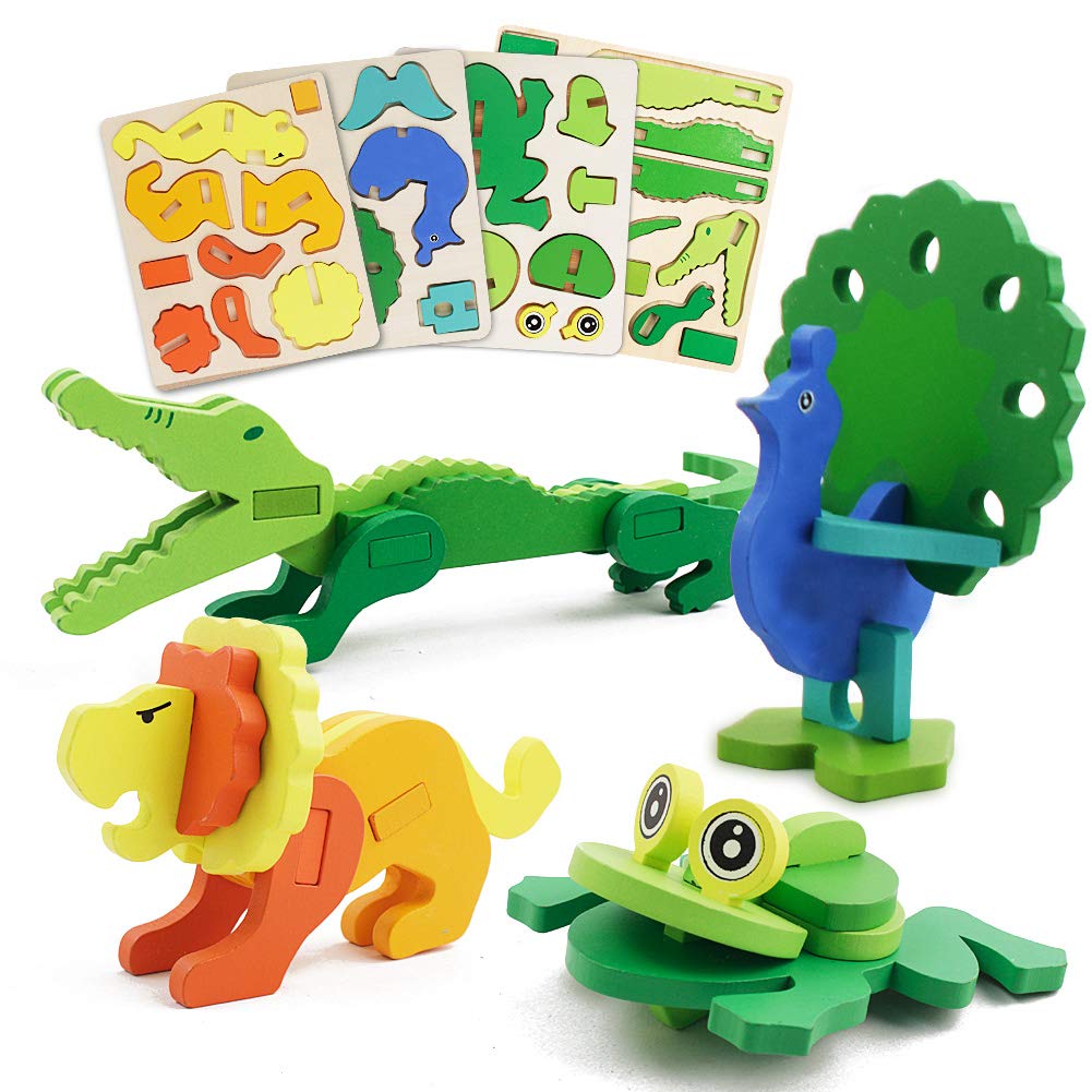 Amazon.com: Wooden Puzzles for Toddlers-4 Pack Animal Shape Preschool  Montessori Toys for Boys and Girls, Fine Motor Skill Early Learning  Educational Gift for 1 2 3 4 5 Years Old Toddlers : Everything Else