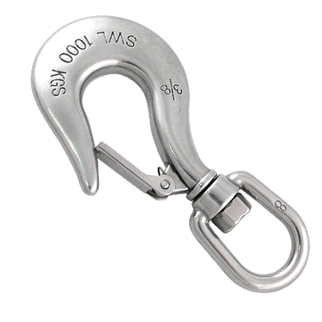 Aexit 1000 KGS Stainless Steel Lifting Swivel Eye Hook w Latch Size 3/8 (c2e0260c514d46baea5cd4c095c18e0a)