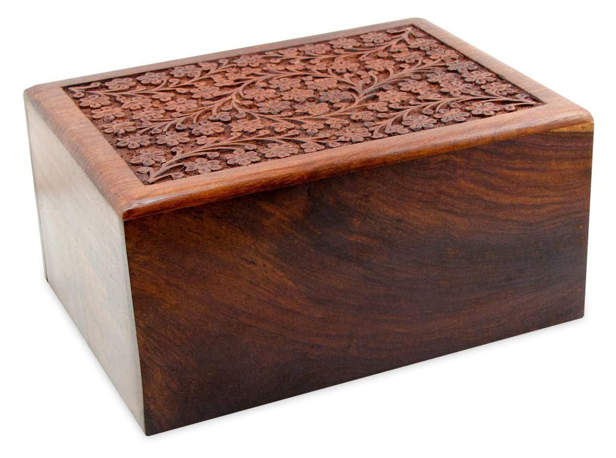 Lindia Artisans Handcrafted Wooden Urn (X-Large Size) Beautiful Unique Tree of Life Rosewood Design - Urns for Human or Pet Ashes (X-Large)