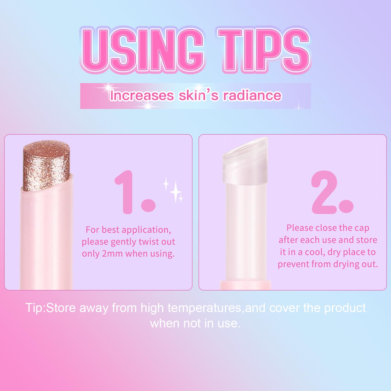 Hegafoo Crystal Jelly Glaze Eyeshadow Stick: Long Lasting Glitter Eye Shadow - Lightweight Highlighter Stick - Shimmering Skin Makeup for Eye, Body, Lip and Leg (05 Aura Blitz)