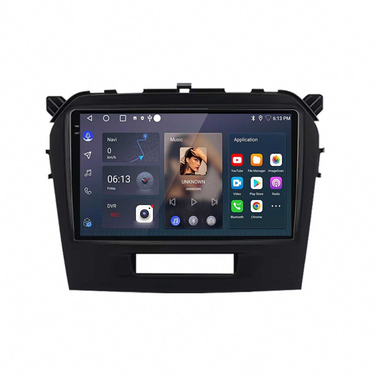 Car Stereo Carplay Radio de Coche para Suzuki Vitara 2014-2018 Soporta Bluetooth, Control Volante, USB, WiFi, 4G, Mirror-Link, GPS Navegador/Radio FM, 4 Nuclear 1G+32G