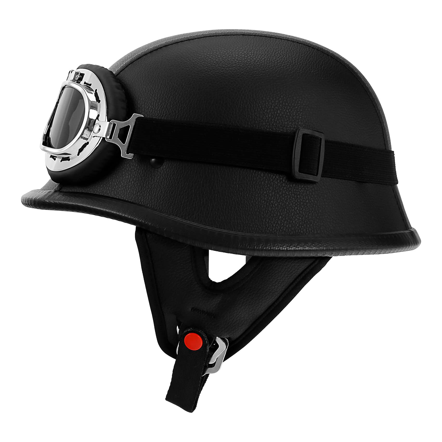 XFMT DOT German Style Motorcycle Half Helmet Open Face Crusier Leather