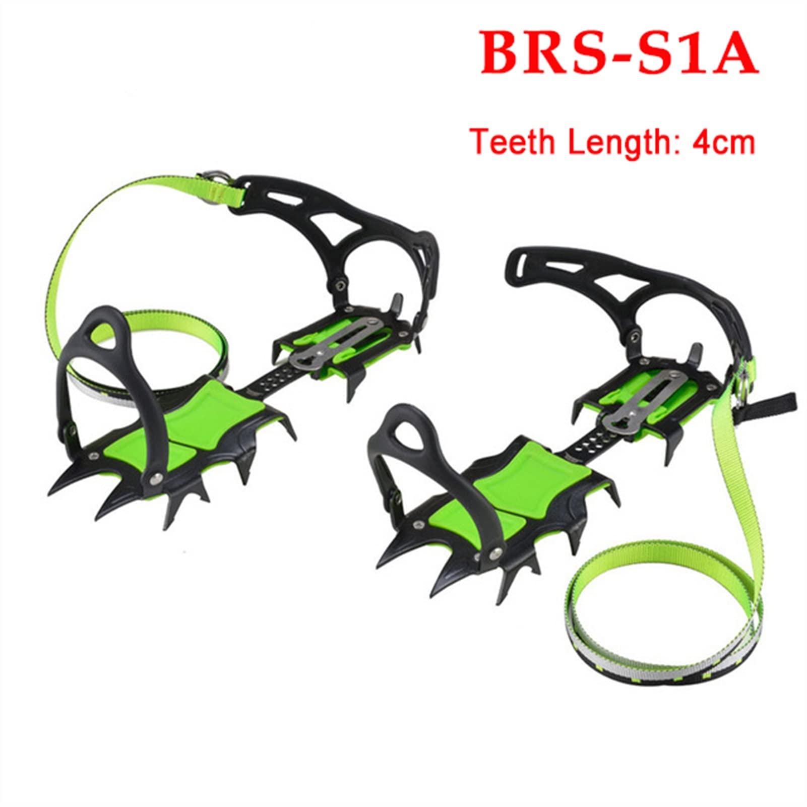 Crampones 14 Dientes Garras crampones Zapatos crampones de Hielo Nieve Antideslizante Cubierta Hielo Agarre Profesional manganeso Acero al Aire Libre Senderismo Escalera (Color : B 40mm)