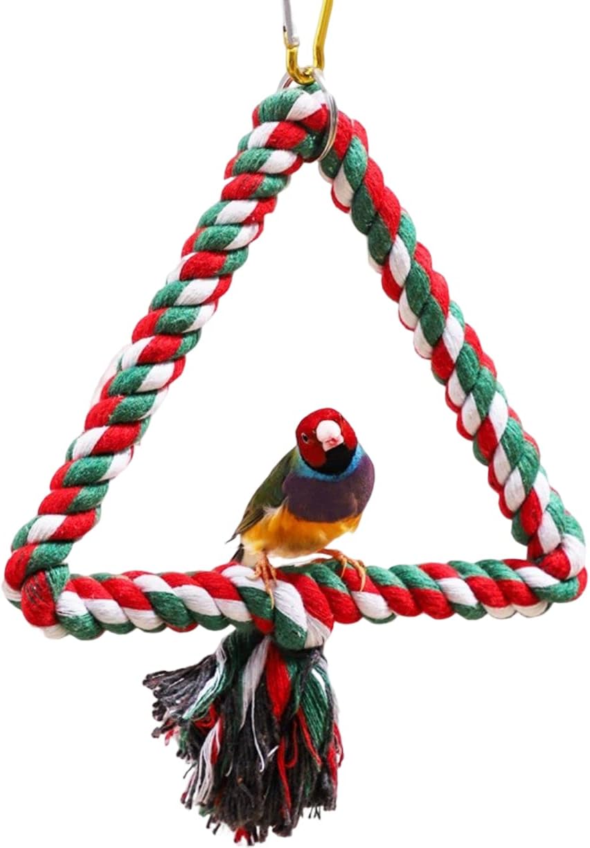 Bird Toys Metal Cotton Rope Swing Bird Toys Colorful