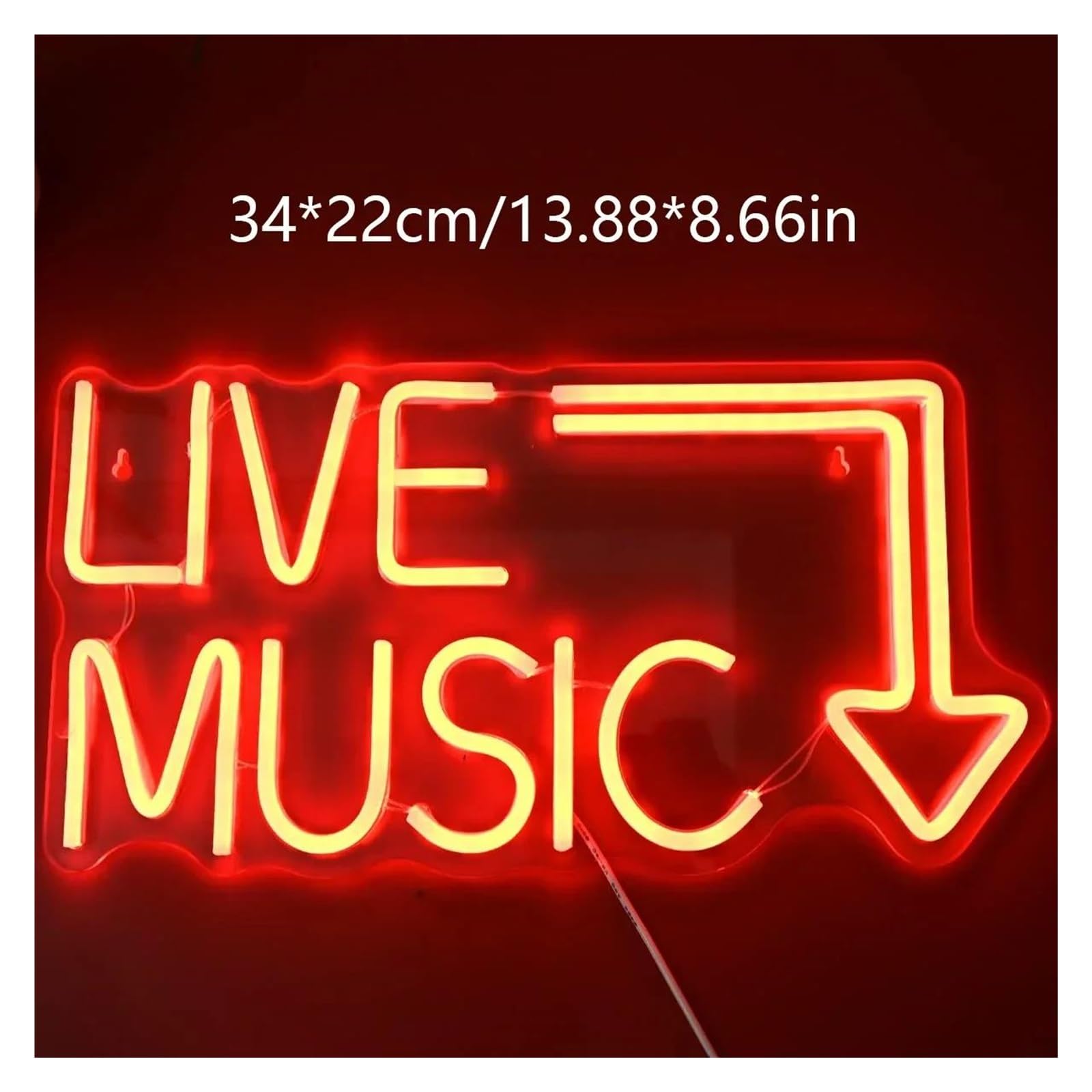 Luci al Neon Da Parete Live Music Insegna Al Neon Dimmerabile LED Lettera Luminosa USB Per Feste Casa Appeso Parco Giochi Negozio Camera Decorazioni Per Feste 34cm×22cm