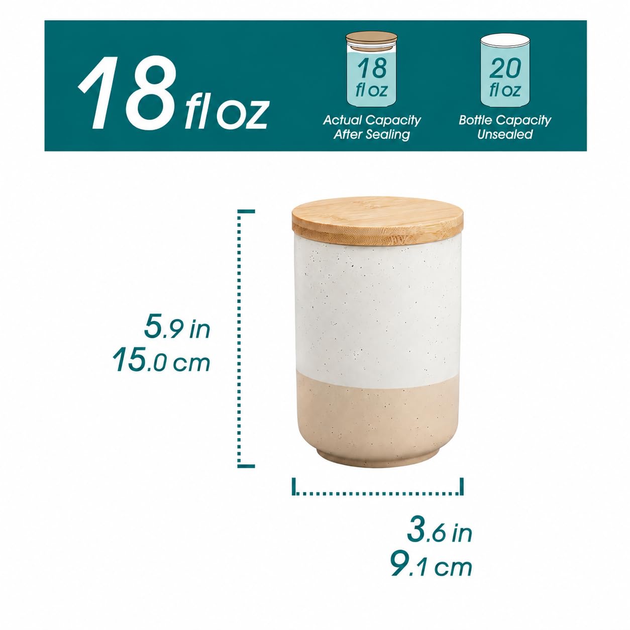 vancasso Sabine Barattoli di Cucina Ermetici con Coperchio da 600 ML, Barattoli per Sale Zucchero Caffè in Gres, Vasetti Cucina per Caffè/Tè/Zucchero/Spezie/Farina/Fagioli, Set di 4