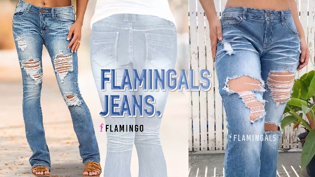Flamingals Skinny Jeans for Women Low Waisted Stretchy Ripped