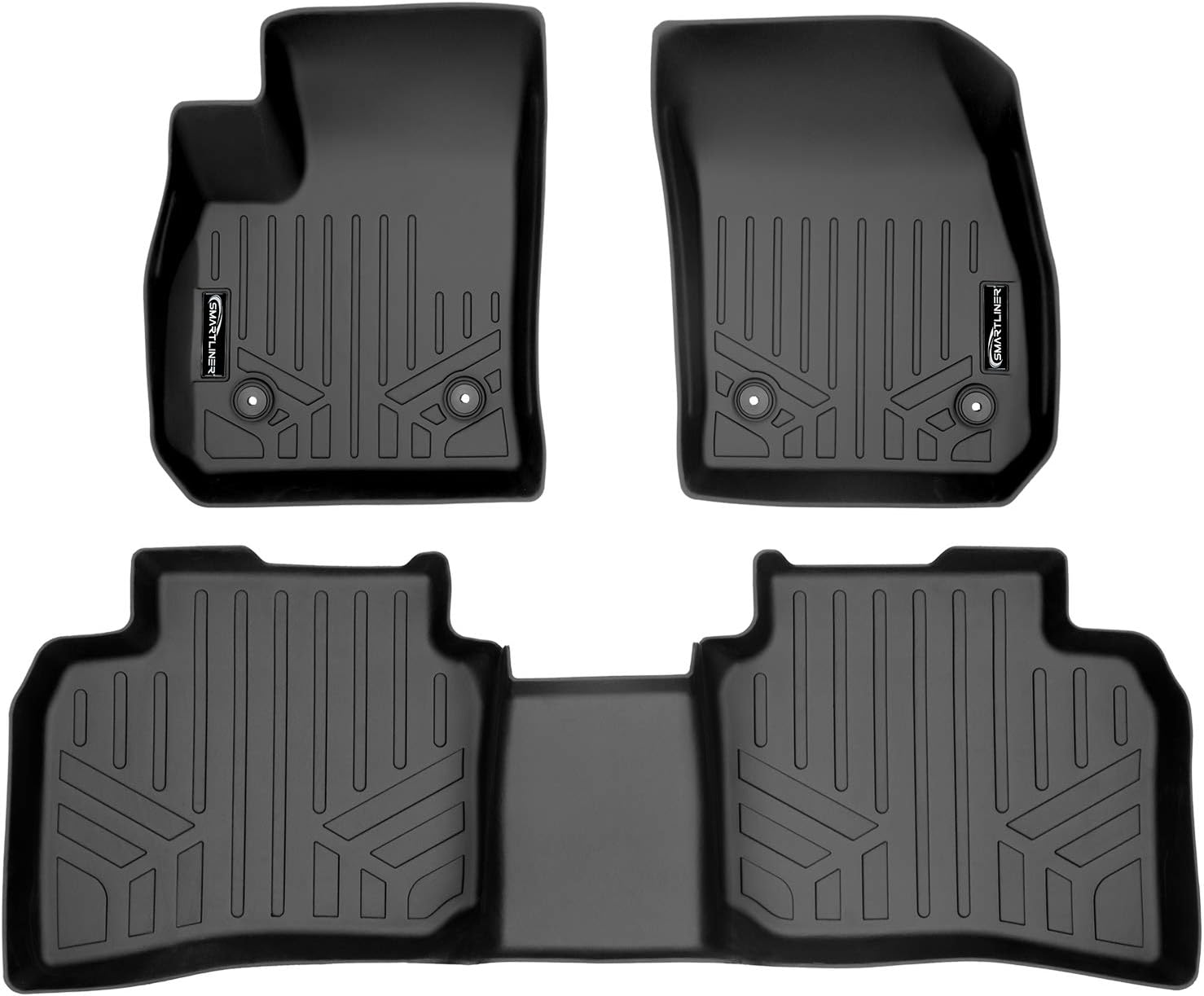 MAXLINER Custom Fit Floor Mats 2 Row Liner Set Black Compatible with 2019-2022 Cadillac XT4