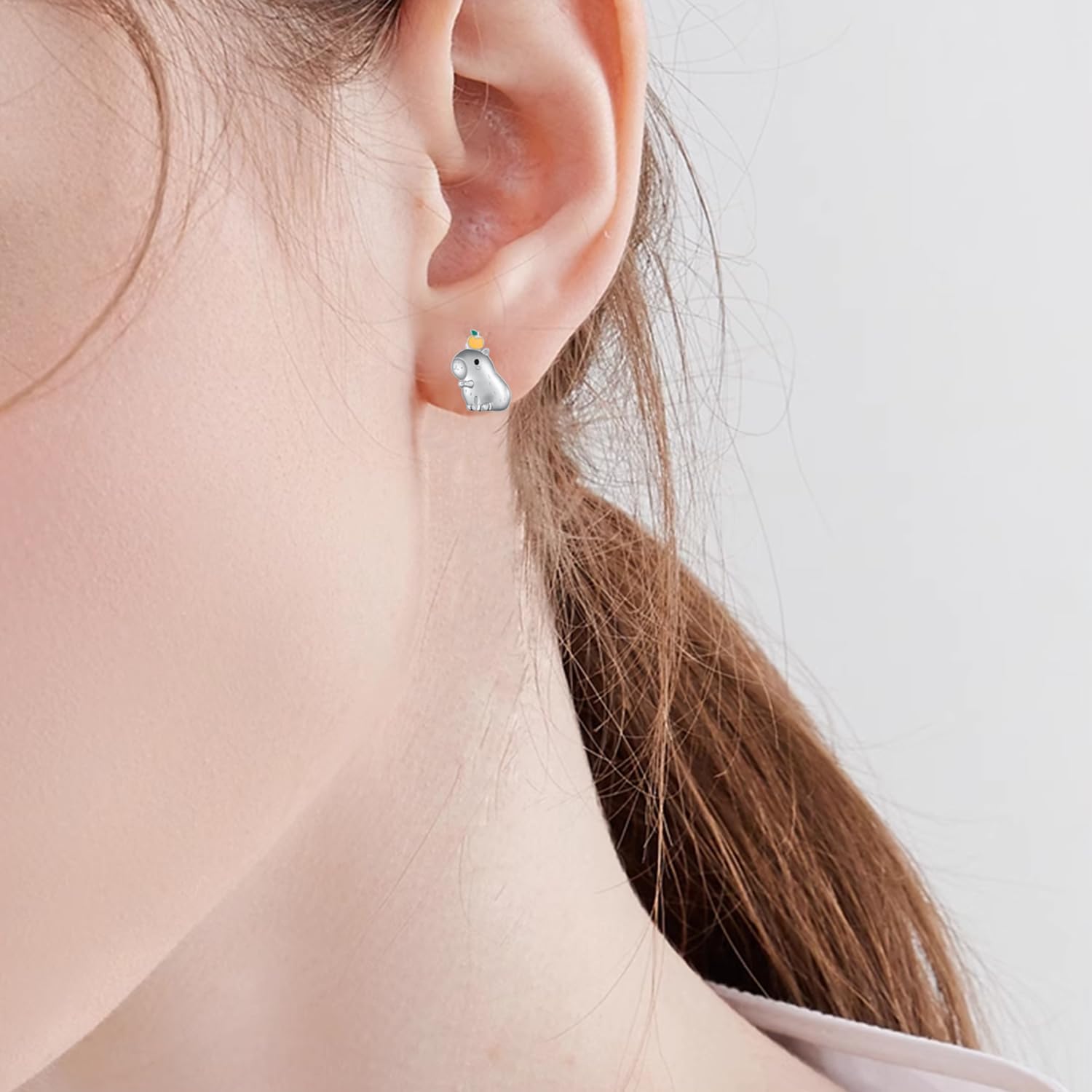 Animal Earrings 925 Sterling Silver Highland Cow/Pig/Groundhog/Dragon/Goat/Capybara/Siamese Cat/Turkey Earrings for Women Egyption Jewelry Gifts for Women