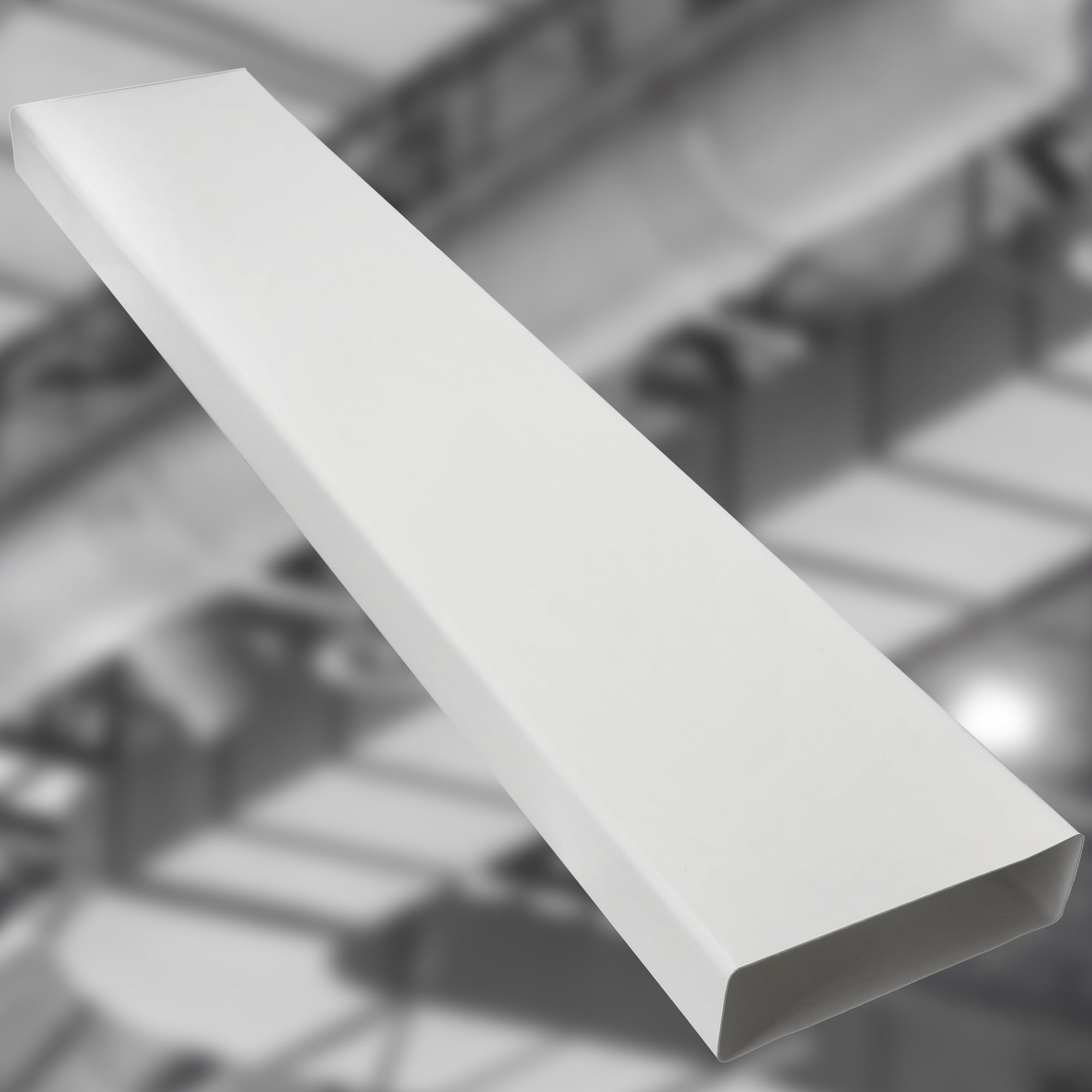 KOTARBAU® Canal plano de 204 mm x 60 mm, conducto de ventilación de plástico, 100 cm de longitud, sistema de canales planos eficientes para una ventilación óptima, canal plano, conducto de extracción,