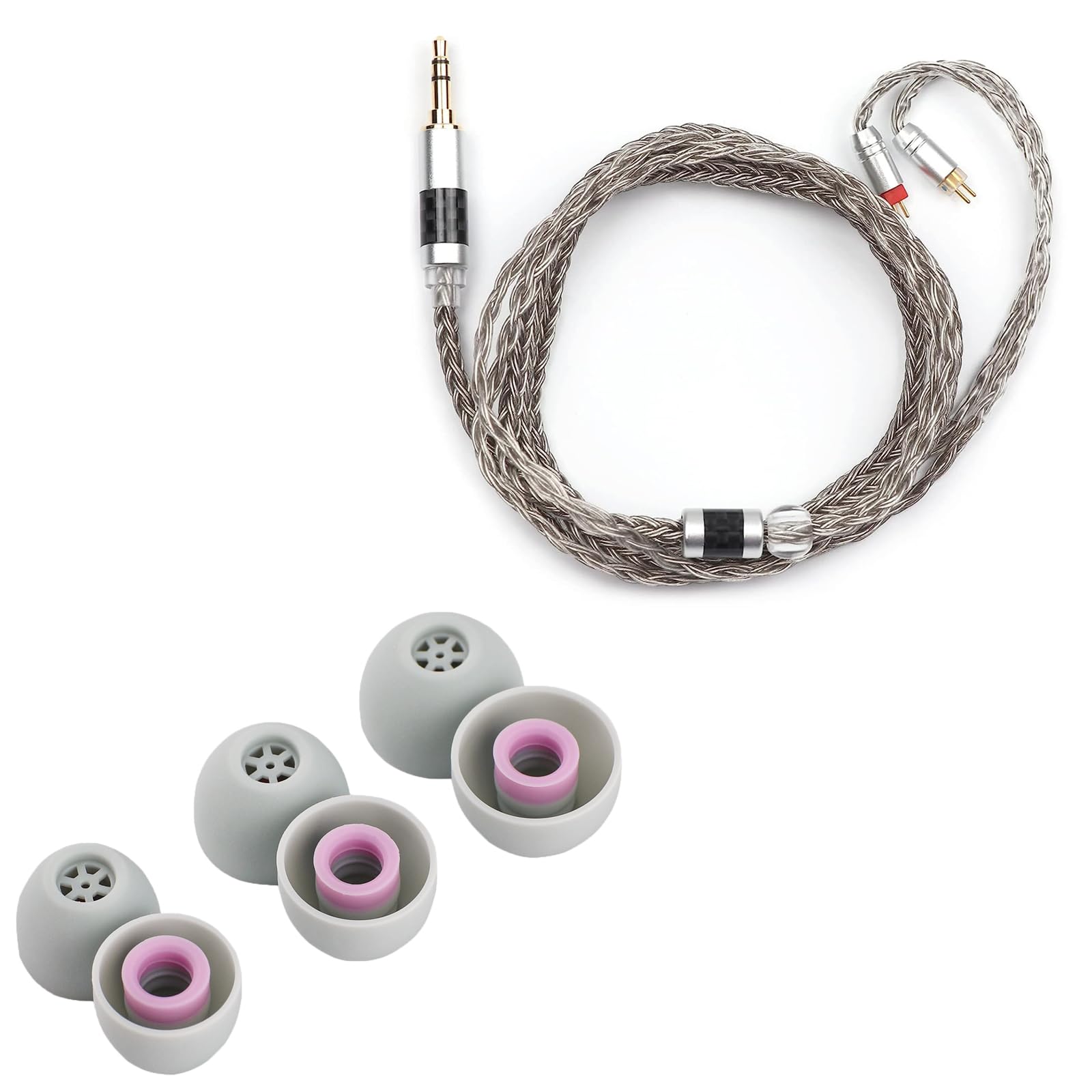 Linsoul Tripowin Zonie IEM-kabel,16 Core Silver Plated Oortelefoon Opgewaardeerde Snoeren,1.25m SPC In Ear Monitor Kabel voor 7hz Zero