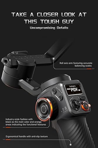 Miniatura 7 de Hohem iSteady M6 - Estabilizador de cardán para smartphone, estabilizador de teléfono celular de 3 ejes, pantalla OLED incorporada, carga útil de