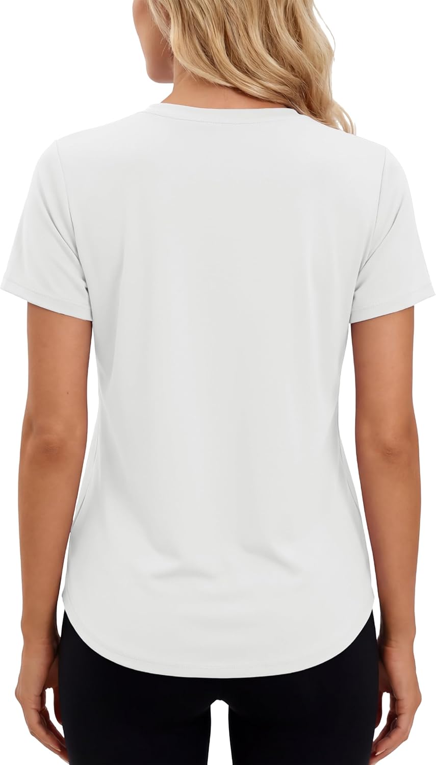 MAGCOMSEN Womens Short Sleeve Workout Tops Sun Protection UPF 50+ Lightweight Quick Dry Crew Neck Shirts Hiking Running