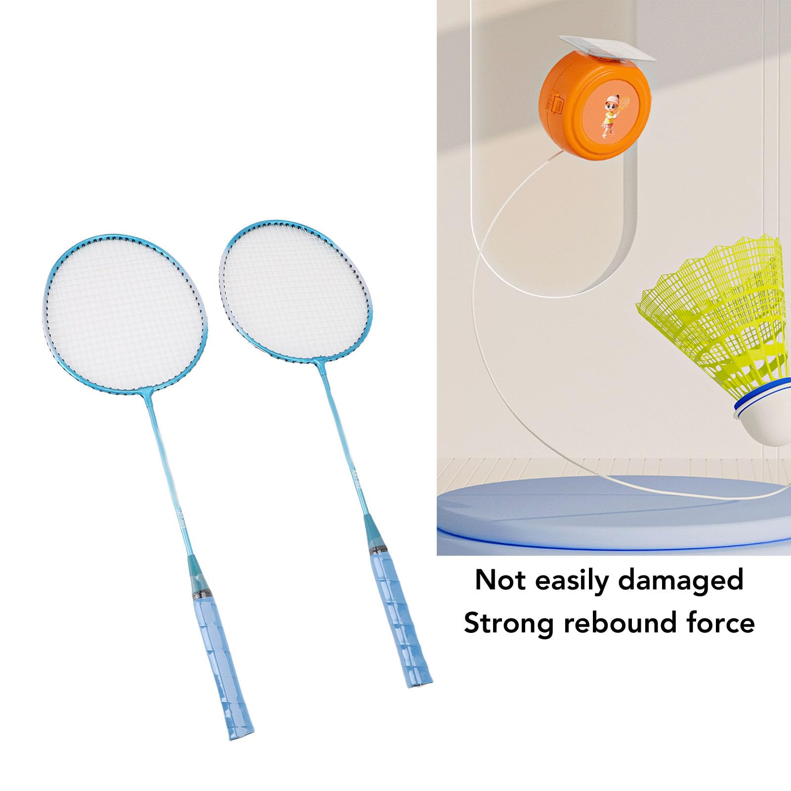 Dispositivo per l'allenamento del Badminton, Allenatore Automatico con Regolabile in Altezza, Potente Macchina per l'allenamento del Rimbalzo con Corda in Lattice, Ideale per la