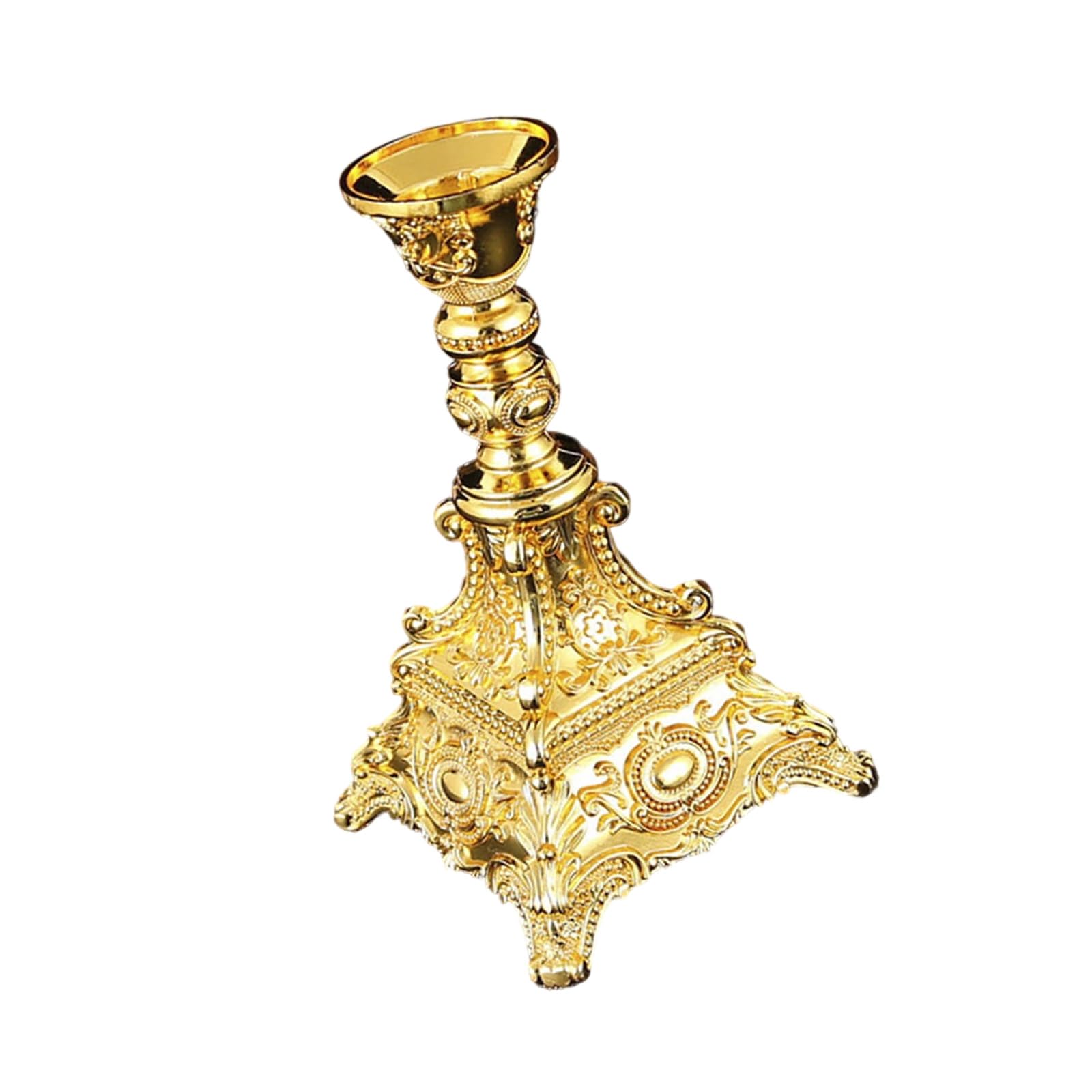 Buxuaaaa Gold Zincs Alloy Taper Holders Elegant European Styles Metal Candlestick Stand Suitable For Family Gatherings Romantics Table Centerpieces Candlestick