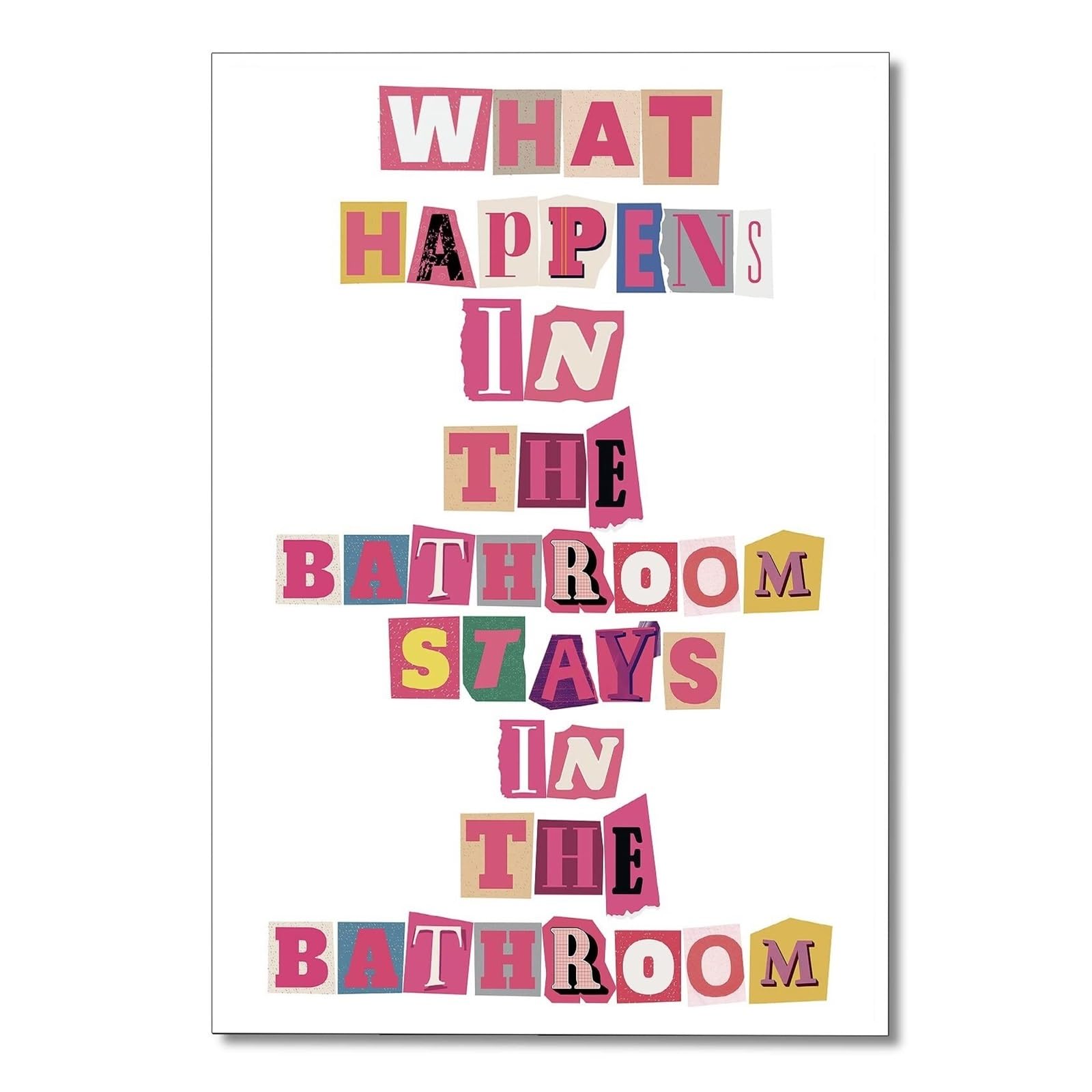 HGETJOHXEM Preppy Bathroom Wall-Art Funny Colorful Prints for College Dorm Trendy Guest Bathroom Decor Restroom Wall Decor(Unframed,16x24inch(40x60cm))