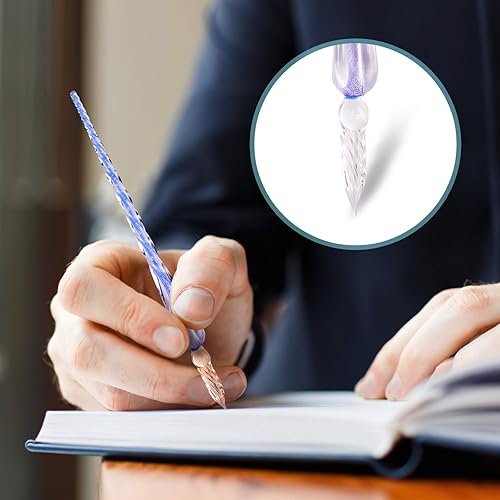 Miniatura 6 de Juego de bolígrafos de cristal para caligrafía, 12 tintas coloridas, juegos de caligrafía para arte, escritura, firma, decoración, regalo