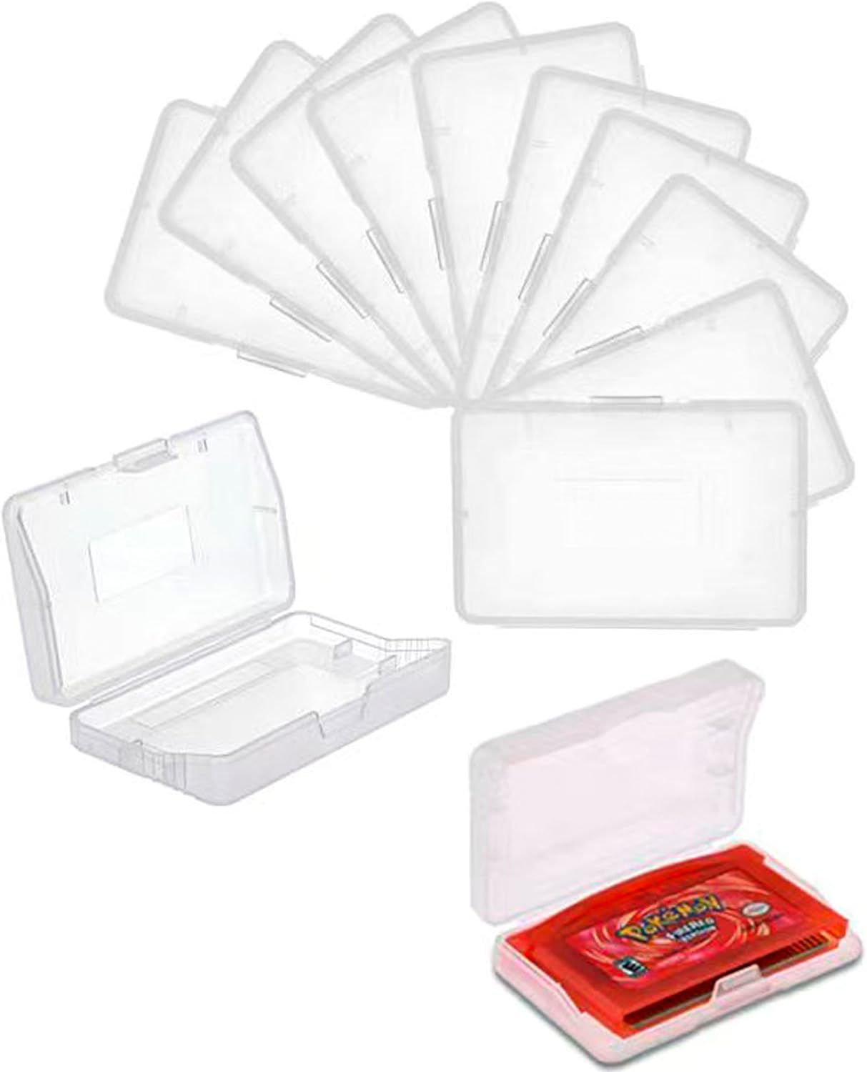 whiteeeen 12pcs Clear Protective Cartridge Storage Case Box for GBA for Gameboy Advance Game