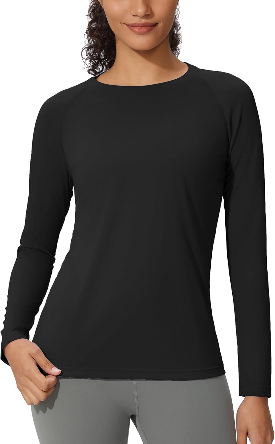 Women's Sun Shirts UPF 50+ Long Sleeve UV Protection Shirt Lightweight Sun Protection Clothing SPF Hiking Tops Black Medium