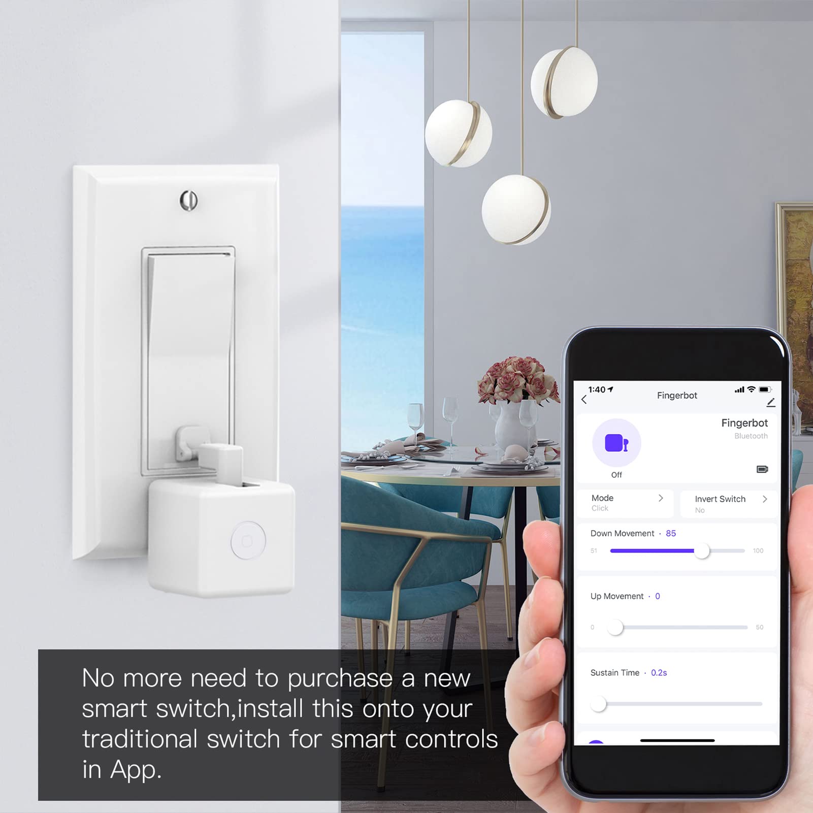 Poussoir De Bouton à Distance – Télécommande 10 M, Design Mince, Pour Lampes, Interrupteurs, Sans Installation