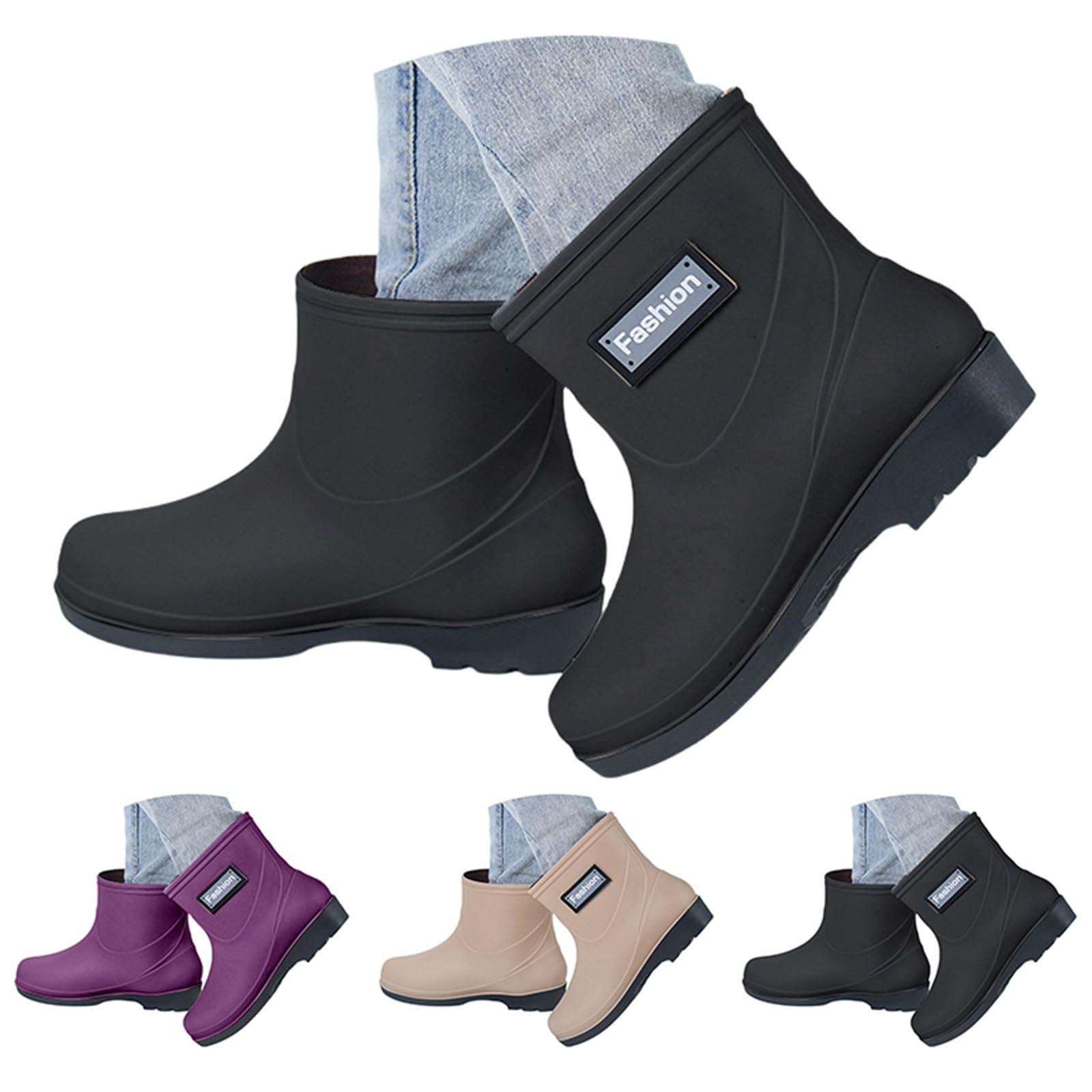 Botas De Agua Mujer Chelsea Wellington Boots Lluvia Botines De Goma Rain Boots Flexible Antideslizante