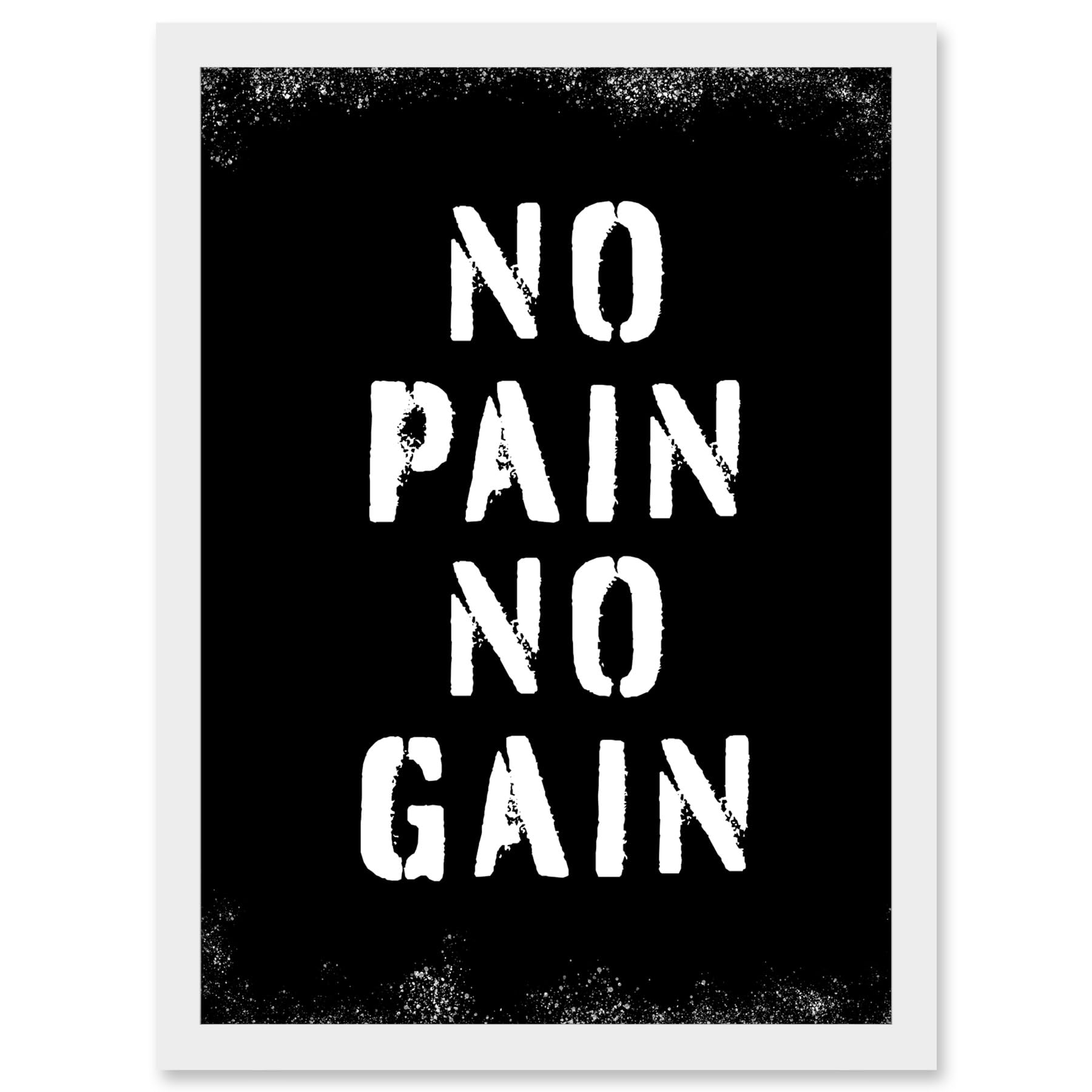 Artery8 Exercise Decor Inspiration No Pain No Gain Inspirational Gym Decor Wall Art Artwork Framed A3 Wall Art Print