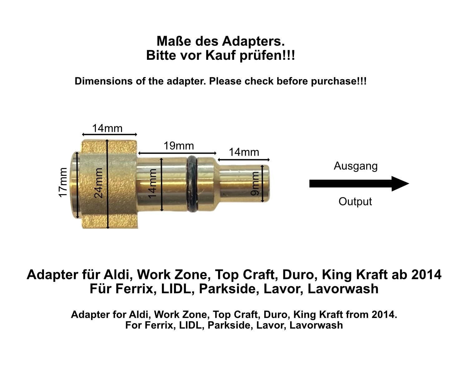 Adapter Lavor auf Kärcher Bajonett für Hochdruckreiniger K2–K7 – Anschlussstück für Lavor-Zubehör an Kärcher Home & Garden Geräten – robuster Kunststoffadapter für Lavor Kew Nilfisk Alto Aufsätze