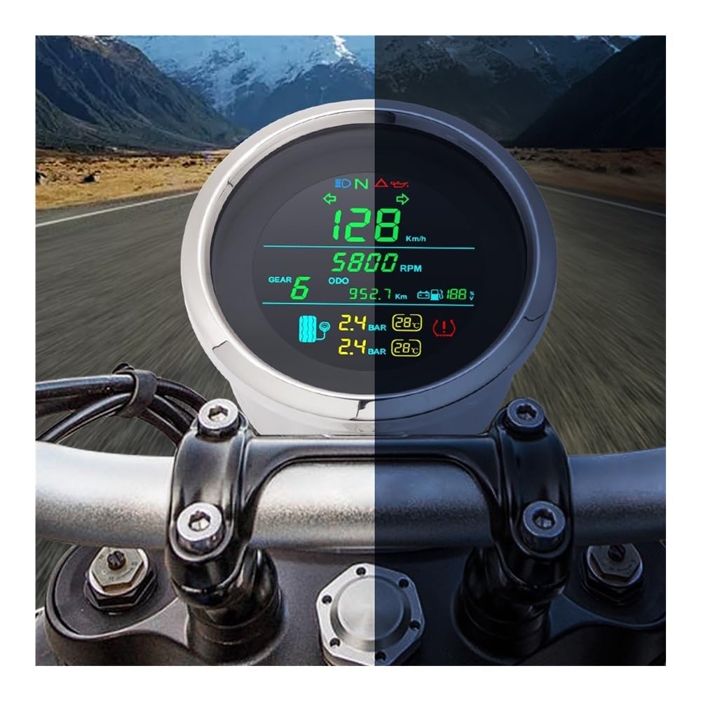 Motociclo Contachilometri Pannello Digitale per Scheda Tachimetro Moto 12V RPM con Nodi mph Km/h Chilometraggio Indicatore di Marcia Motore Universale