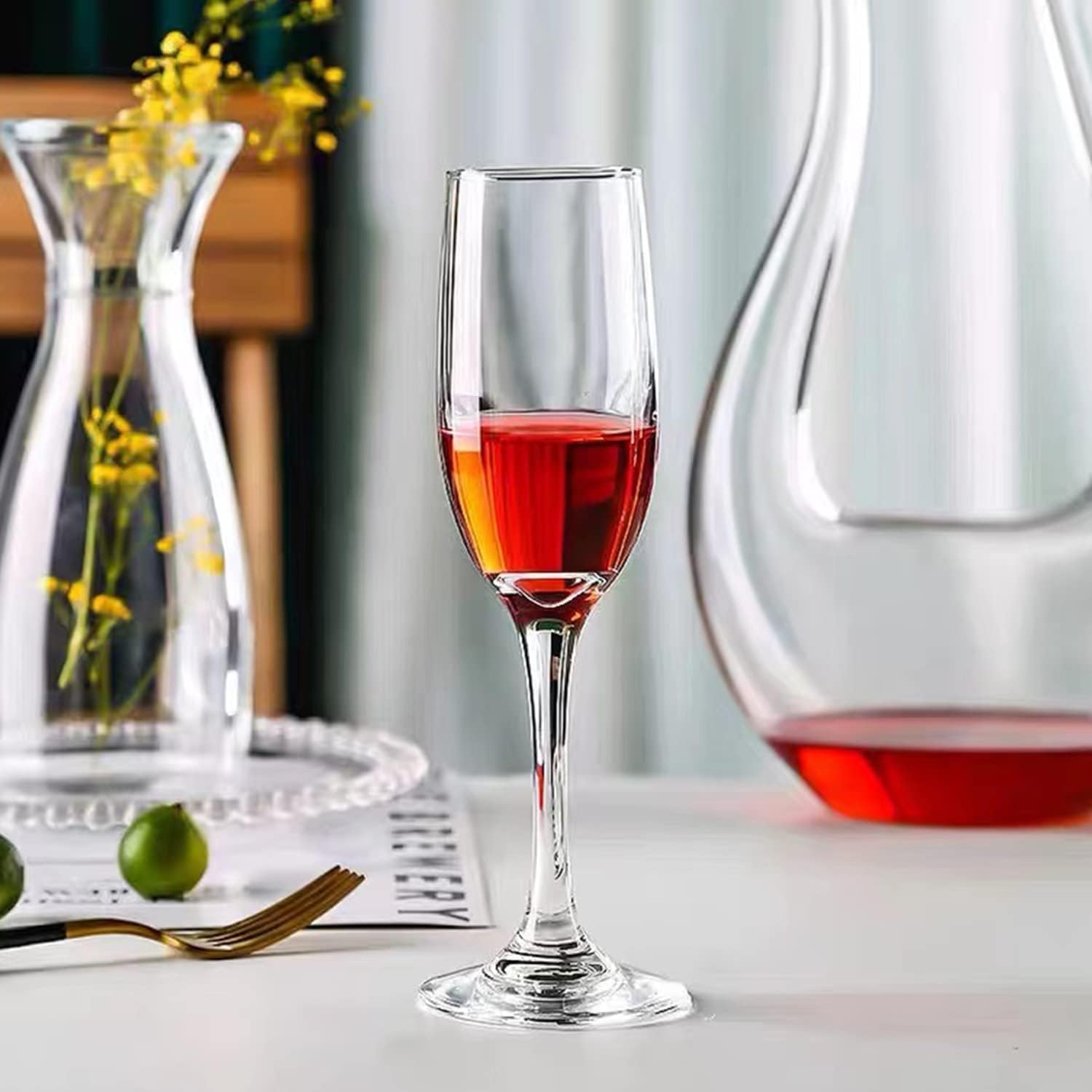 BINZO Champagne Glasses, Classy Stem Champagne Flutes, Set of 2, 200 ml, Sparkling Wine Glass for Birthday,Parties,Wedding (Classy Champagne 2 Pc) 4