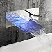 Produktbild JRUIA Chrom Wandmontage LED Wasserfall Bad Wasserhahn 2-Loch-Unterputz Waschtischarmatur Einhebel Mischbatterie Badarmatur Waschbecken Armaturen f.Badezimmer aus Messing