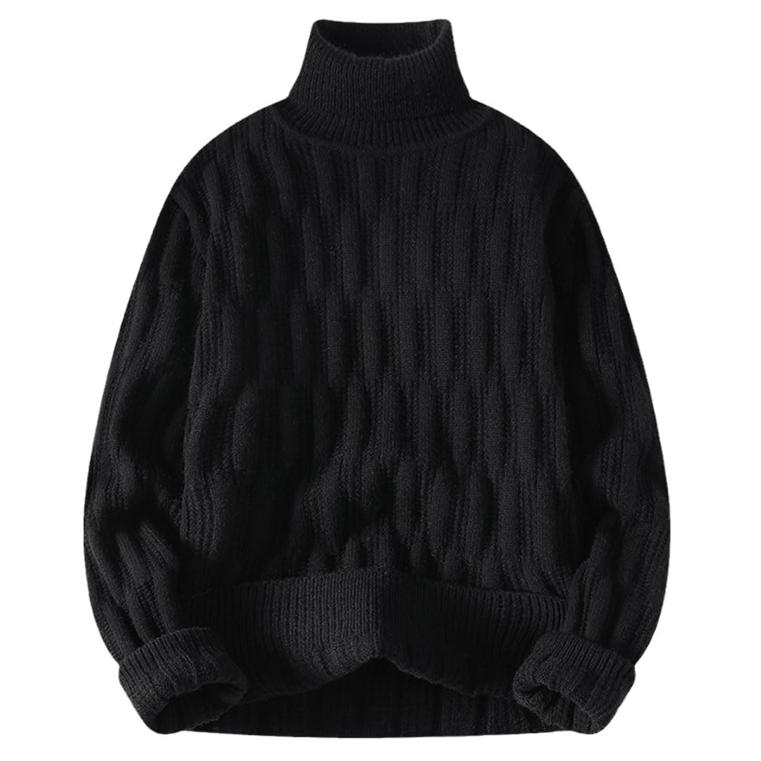 Maglione da uomo a collo alto lavorato a maglia pullover casual