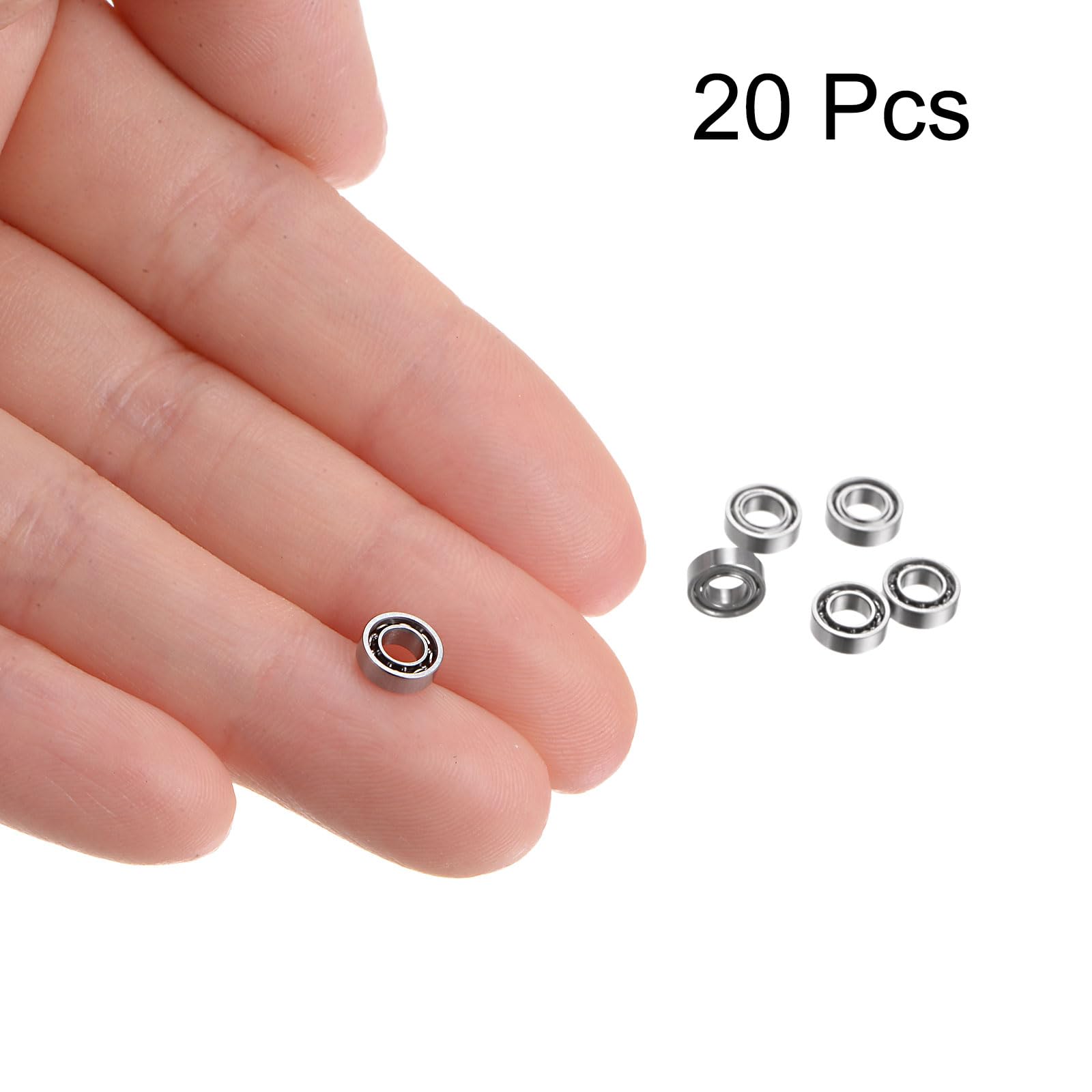 sourcing map 20 sztuk MR63 łożysko kulkowe zwykłe 3 x 6 x 2 mm, stal chromowana, miniaturowe łożyska kulkowe, podwójnie ekranowane, precyzyjne łożyska, P6 (ABEC 3)