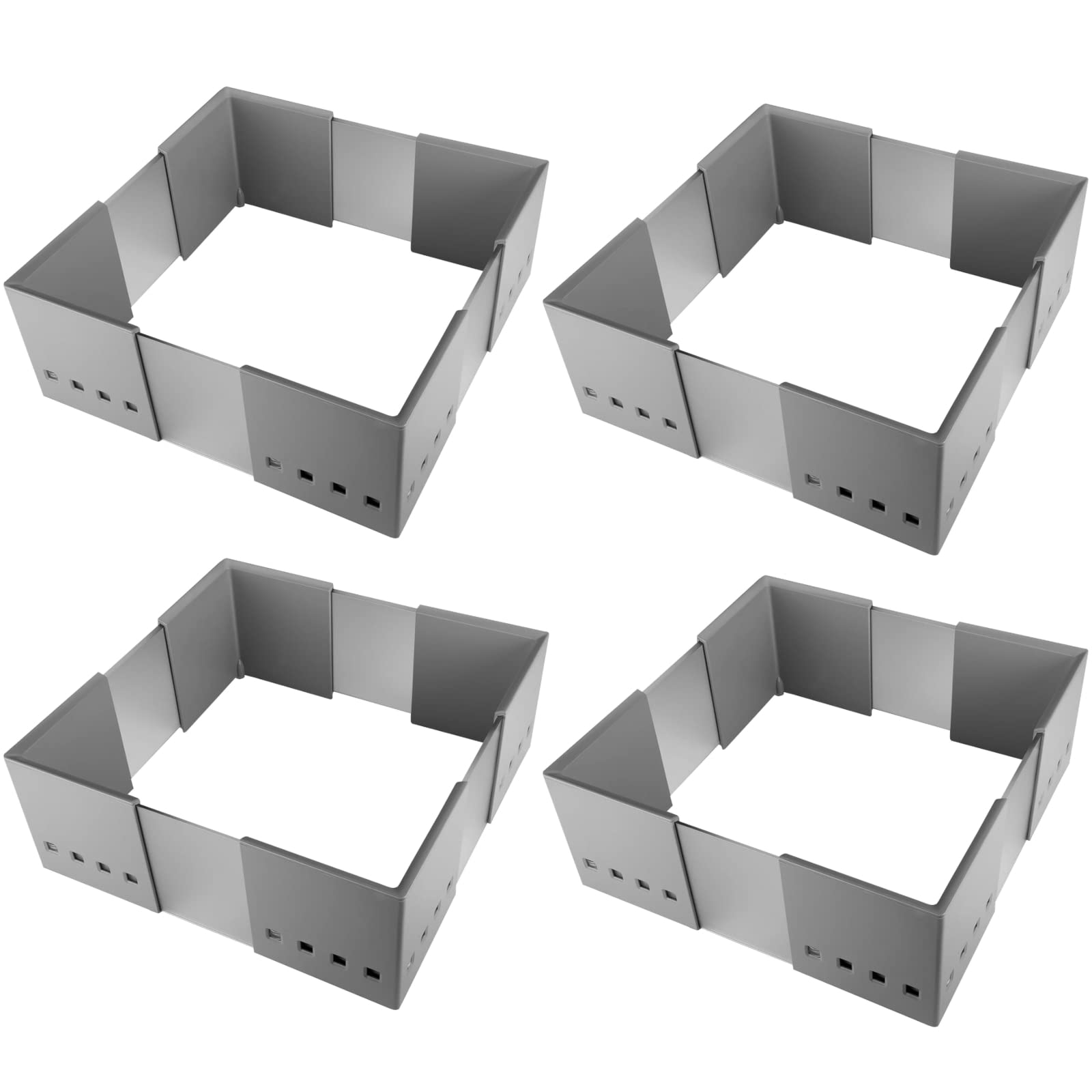 Set da 4 x SO-Tech® CuisioFlex Divisori Separatori per Cassetti Grigio Alluminio/Bianco Traslucido