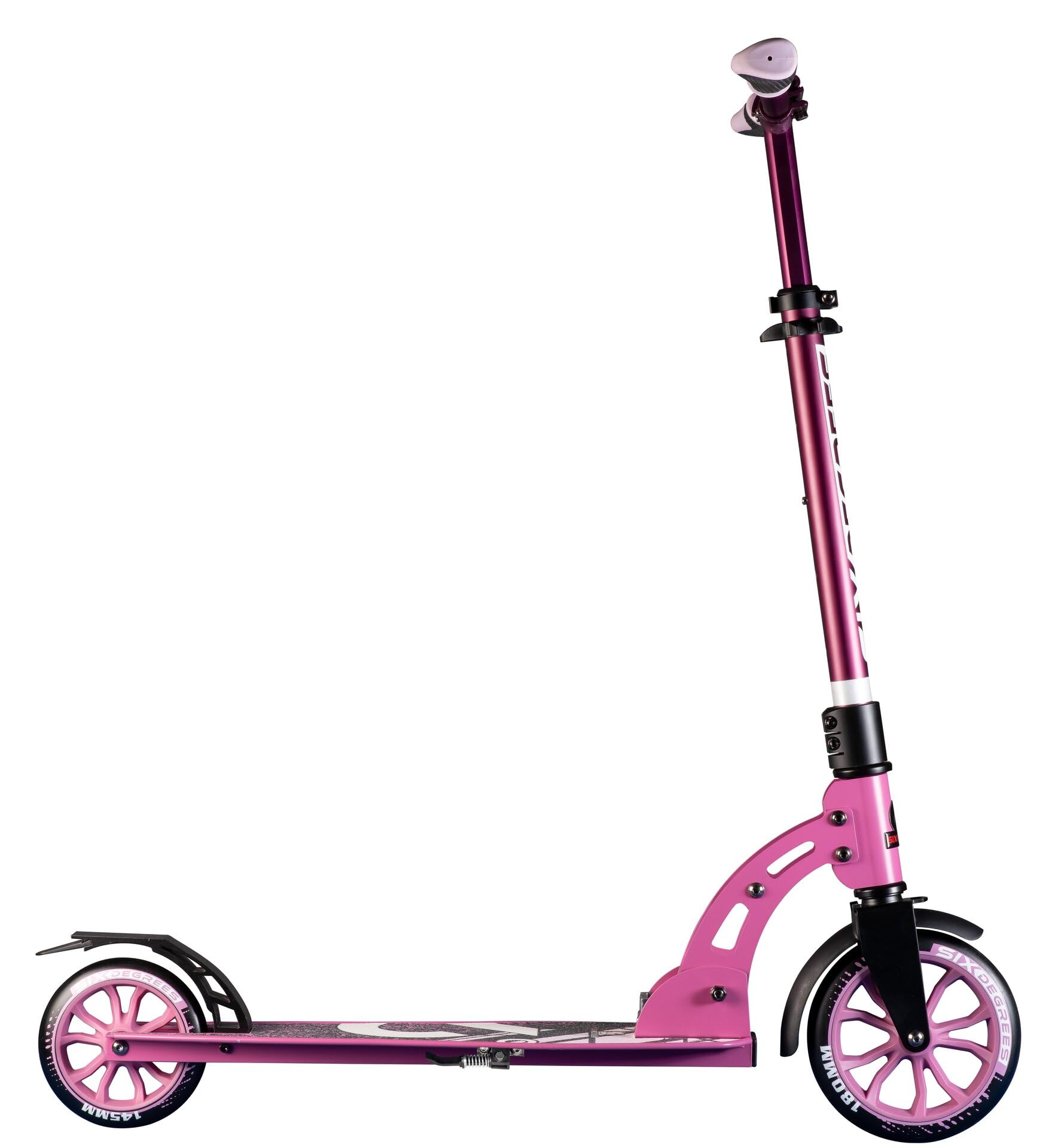SIX DEGREES Aluminium Scooter Junior mit Klappmechanismus u. Ständer, 180/145 mm, höhenverstellbar, GS-geprüft