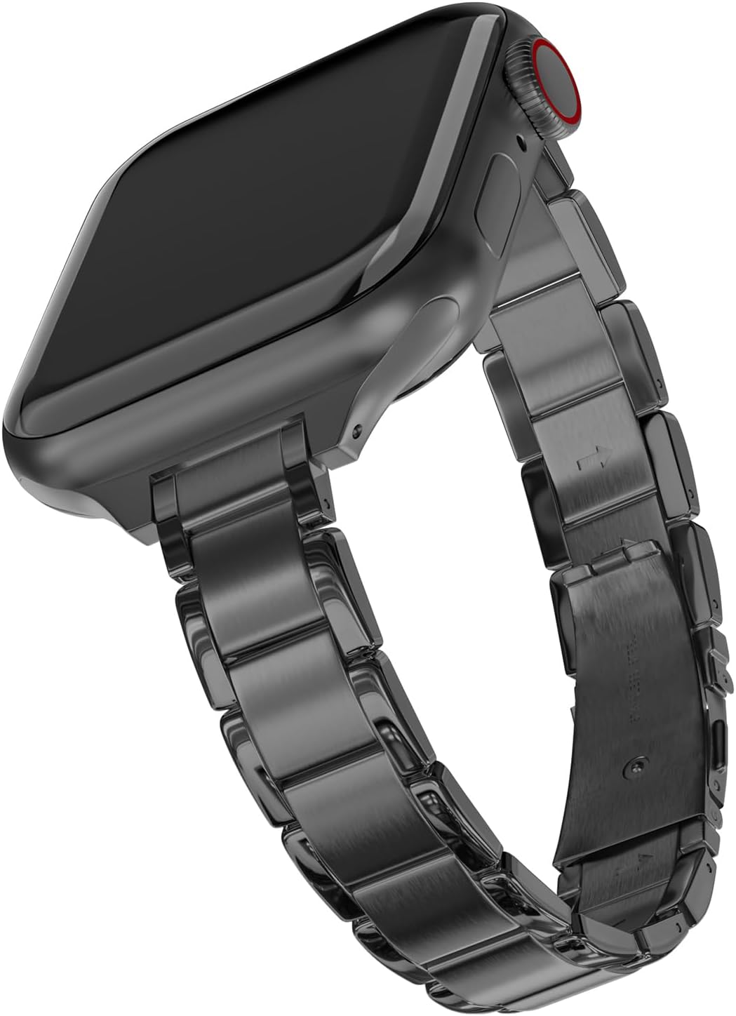 メタルリンク Apple Watchバンド 女性用 14mm ステンレススチール スリムブレスレット (ブラック 42mm (Ser