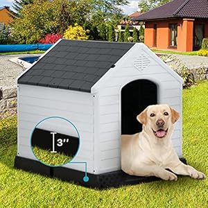   Large-Dog-House-Indoor-Outdoor-Waterproof-Ventilated-Plastic-Dog-House-Pet-Shelter-Cage-with-Ventilation-and-Elevated-Flooring-Suitable-for-Small-Medium-and-Large-Dogs-Easy-to-Assemble-Grey