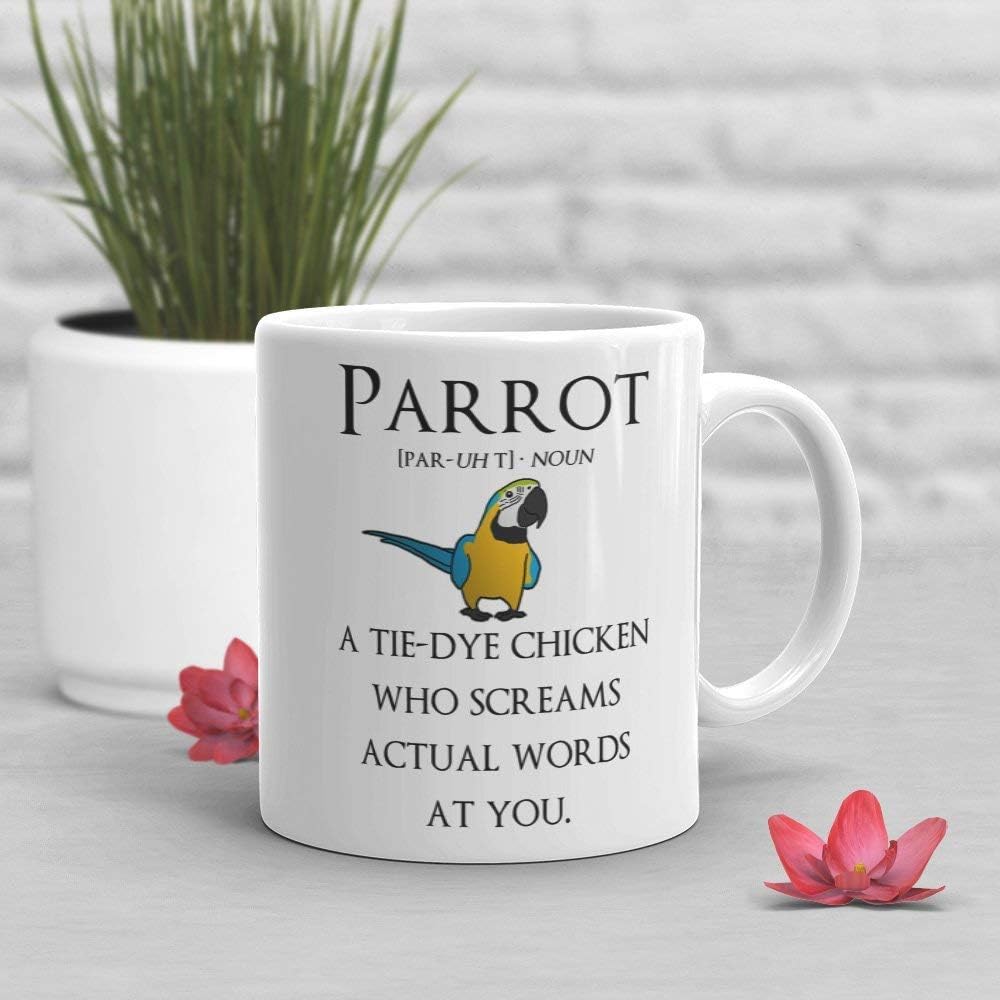 Funny Parrot Coffee Mug, Cute Macaw Gift, Bird Lover, Funny Parrot Cup, Gift for Her, Him, Housewarming, Birthday, Pet, Blue and Gold Macaw