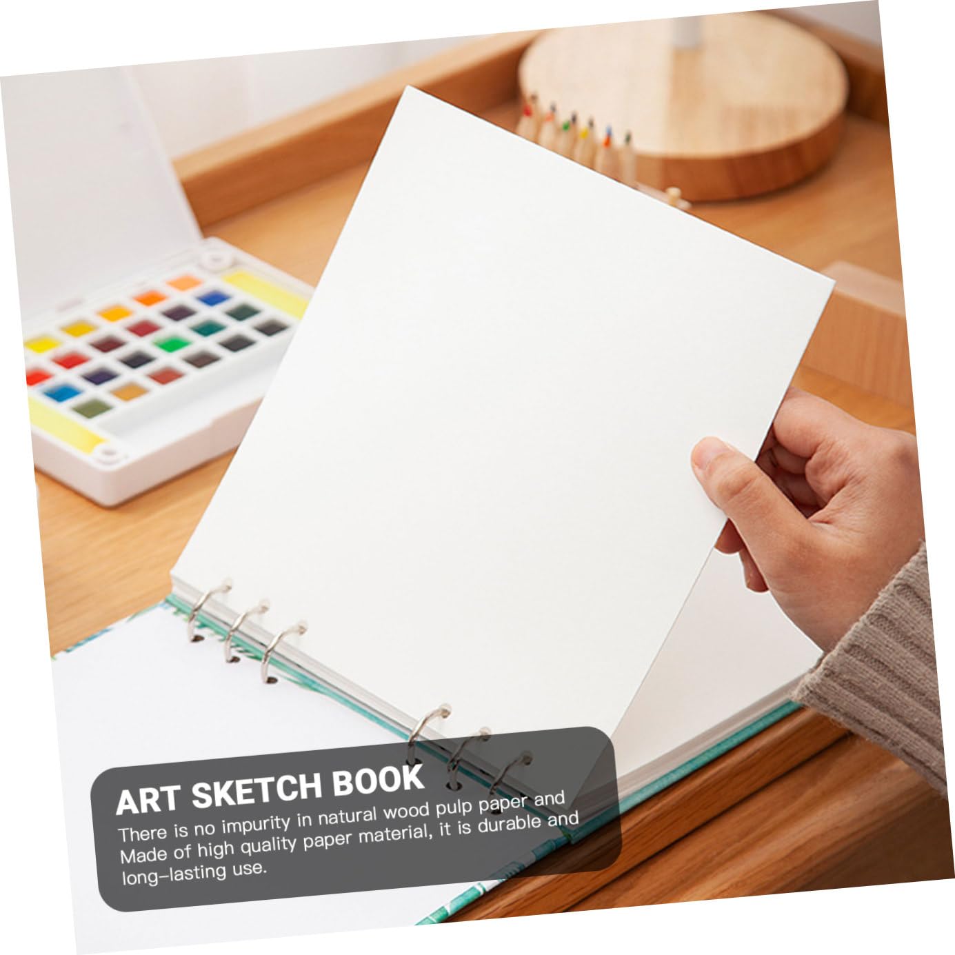 1stück Skizzenbuch Mit Aquarellpapier Dickes Strapazierfähiges Malbuch Für Kunst Und Graffiti Für Reisen Und Schüler Quadratisches Design Einfach Zu Handhaben