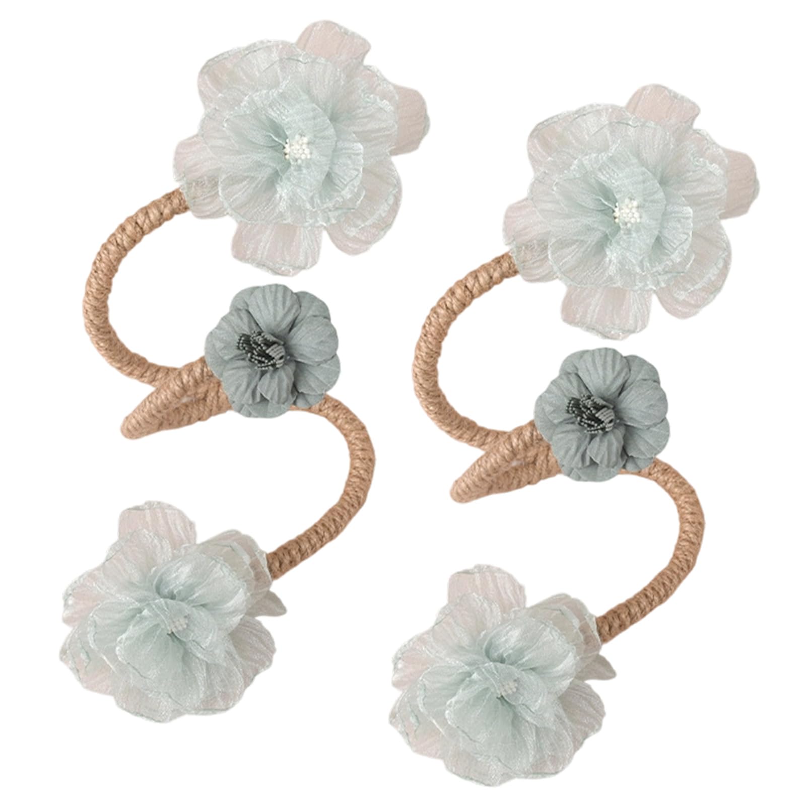 of 2 Metal Rope Window Drapery Holdbacks Clip Elegant Artificial Flower Curtain Tiebacks for Bedroom Nusery Decors Curtain Fasteners