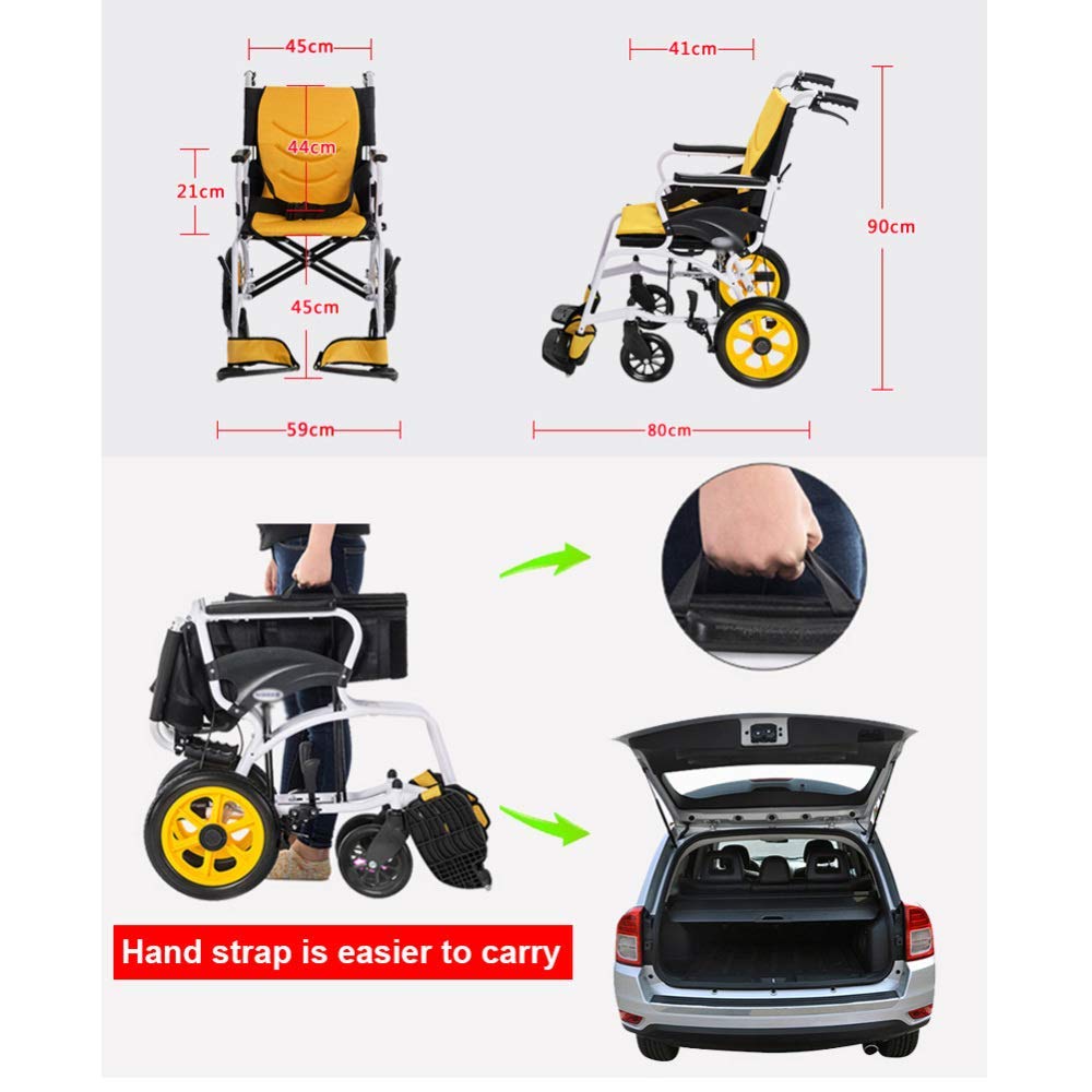 Silla de ruedas manual ligera y plegable para ancianos y discapacitados, diseño autopropulsado con frenos de mano y ruedas traseras de liberación rápida, construcción portátil de aluminio