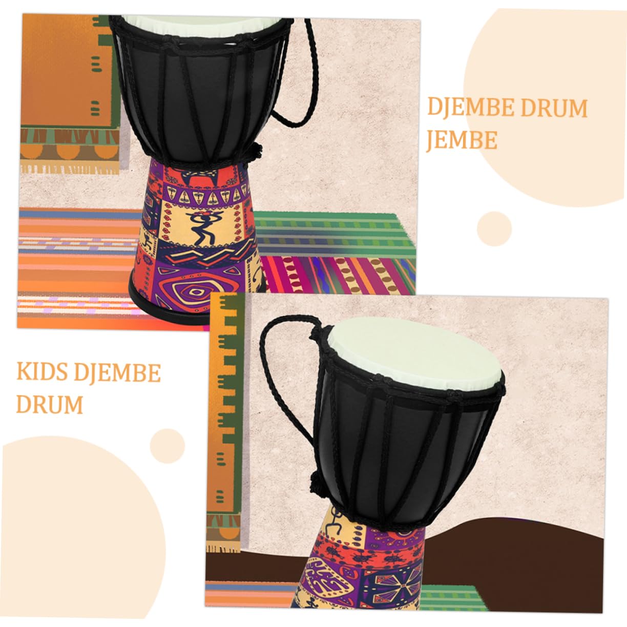 Alasum Djembé para Principiantes de Mano Africano Instrumento Musical para Bolsa para Principiantes